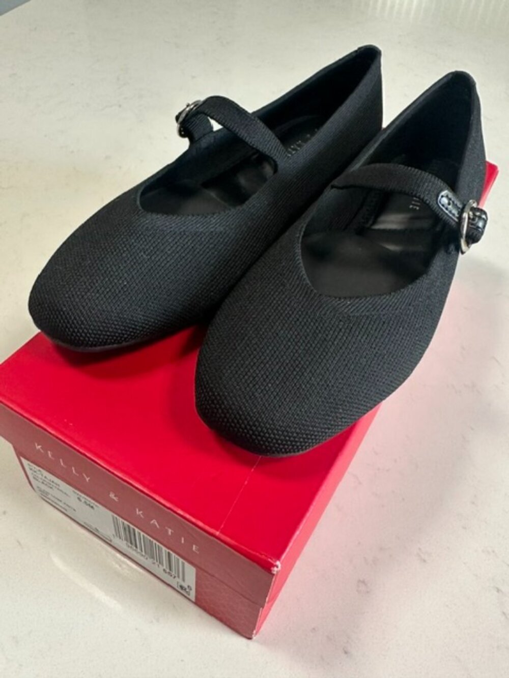 Kelly & Katie Tajah Knit Mary Jane Flats Black Size 6.5 NIB